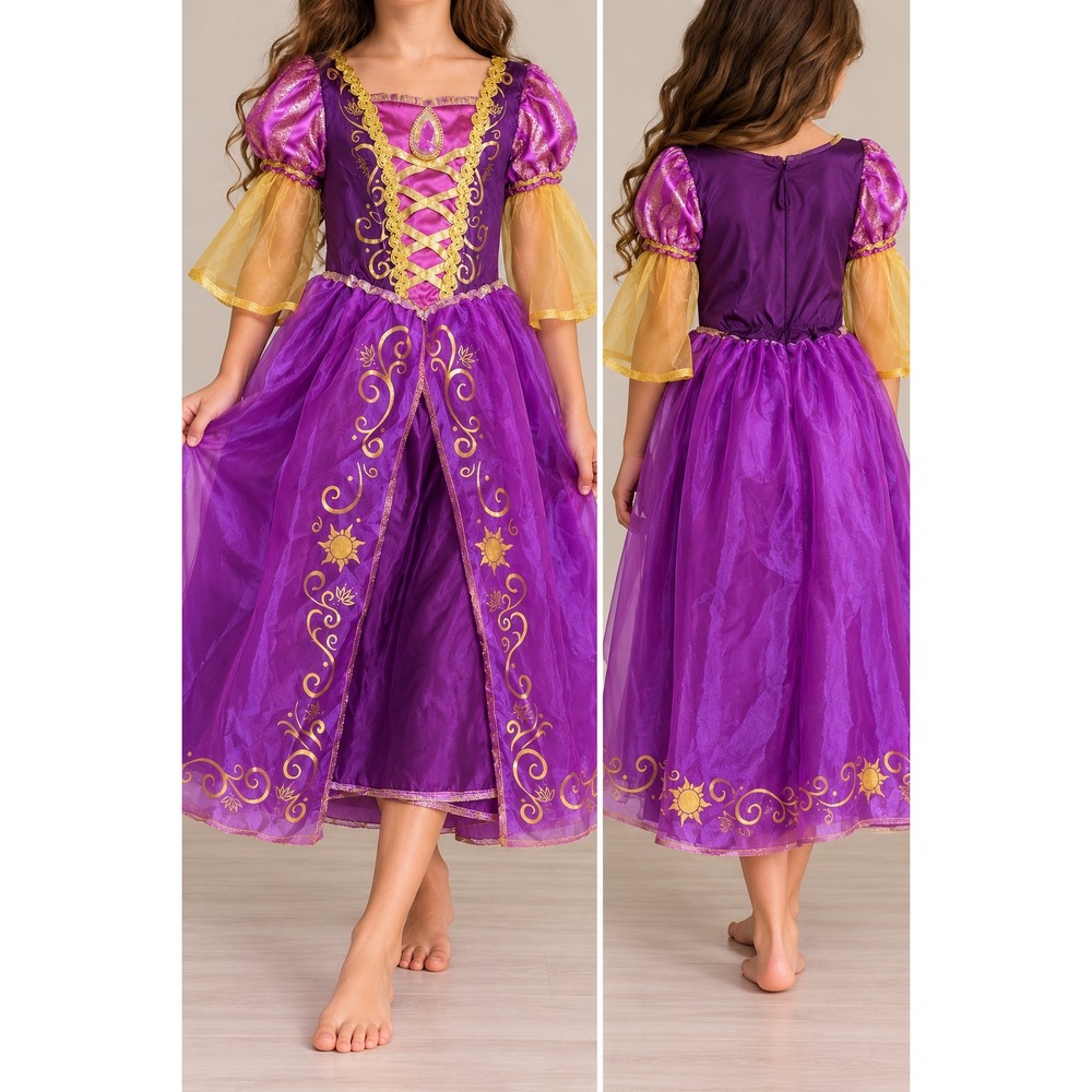 Disney Rapunzel Tangled Princess Costume Dress Purple Gold Girls 4-6X Jakks